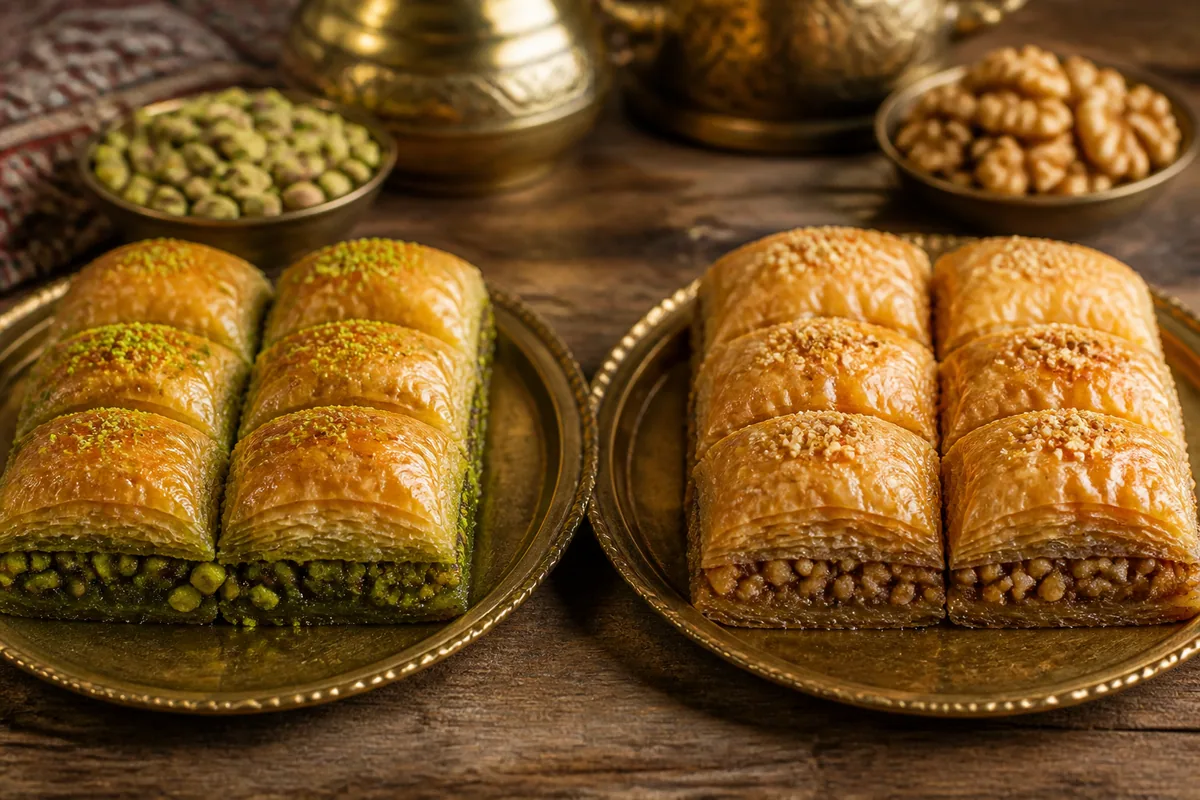 Pistachio vs Walnut Baklava